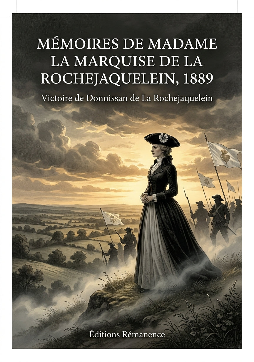 Livre Mémoires de Madame la marquise de La Rochejaquelein, 1889 par Victoire de Donnissan de La Rochejaquelein - Couverture - Editions Remanence