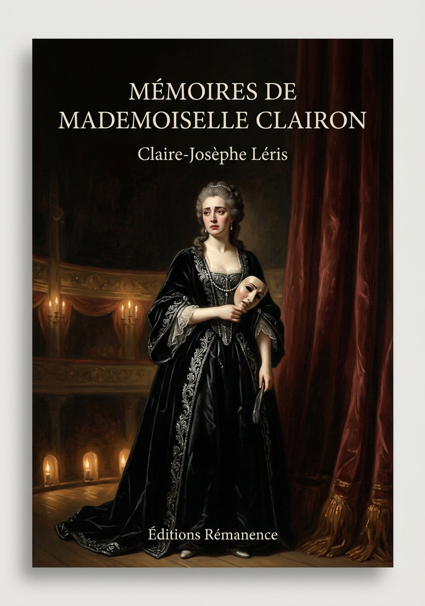 Livre Mémoires de Mademoiselle Clairon par Claire-Josèphe Léris - Couverture - Editions Remanence