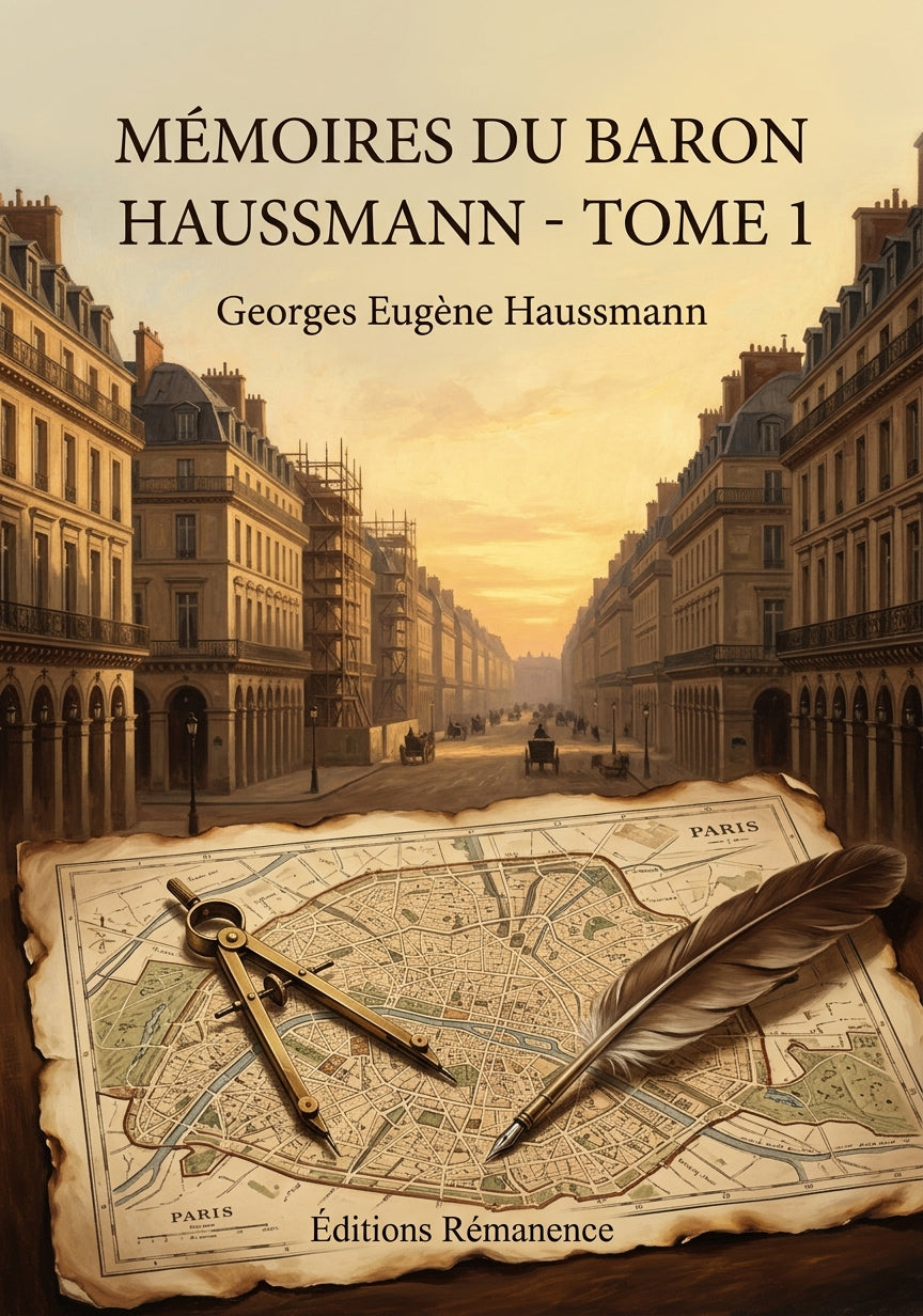 Livre Mémoires du baron Haussmann - Tome 1 par Georges Eugène Haussmann - Couverture - Editions Remanence