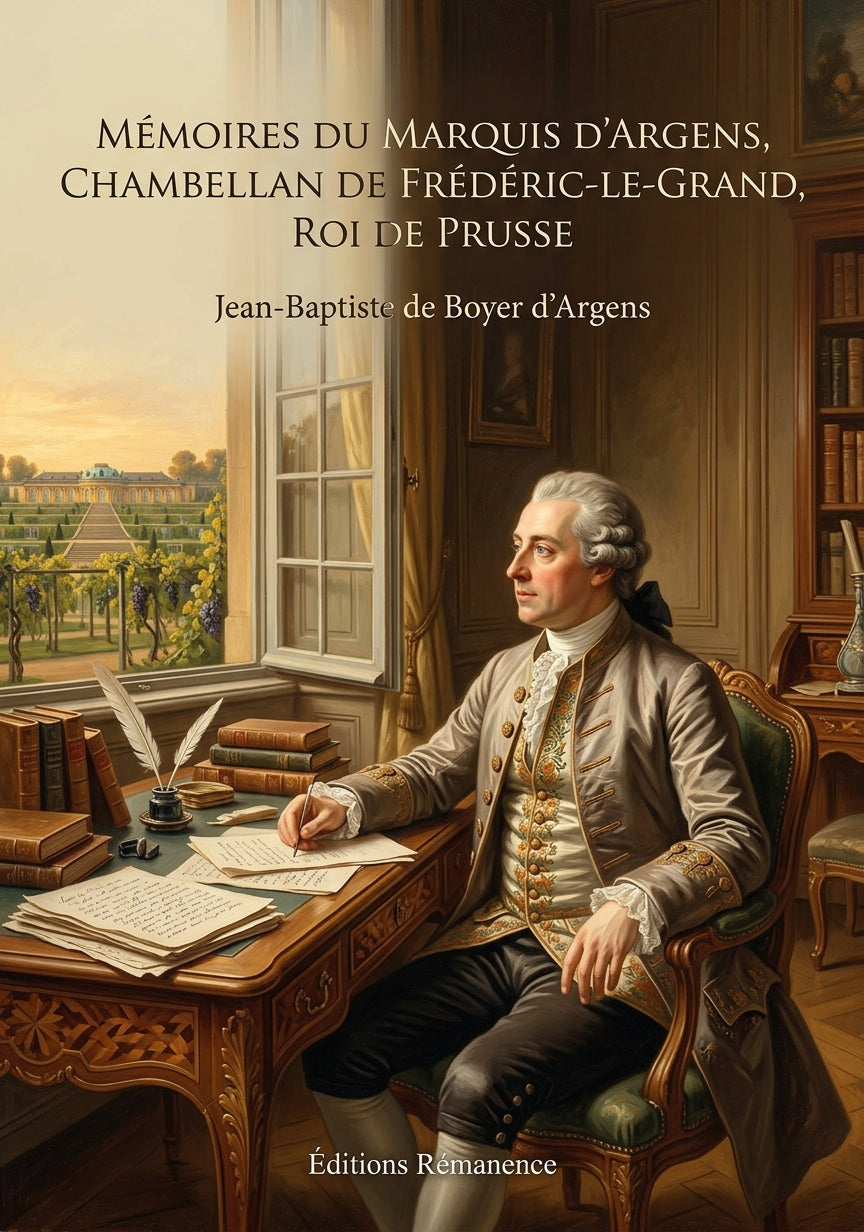 Livre Mémoires du marquis d’Argens, Chambellan de Frédéric-le-Grand, roi de Prusse par Jean-Baptiste de Boyer d’Argens - Couverture - Editions Remanence