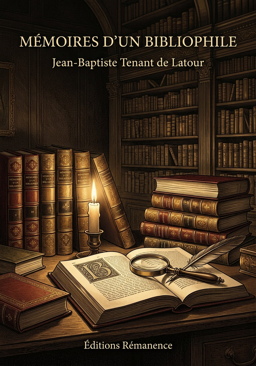 Livre Mémoires d’un bibliophile par Jean-Baptiste Tenant de Latour - Couverture - Editions Remanence