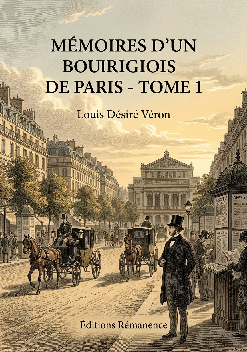 Livre Mémoires d’un bourgeois de Paris - Tome 1 par Louis Désiré Véron - Couverture - Editions Remanence