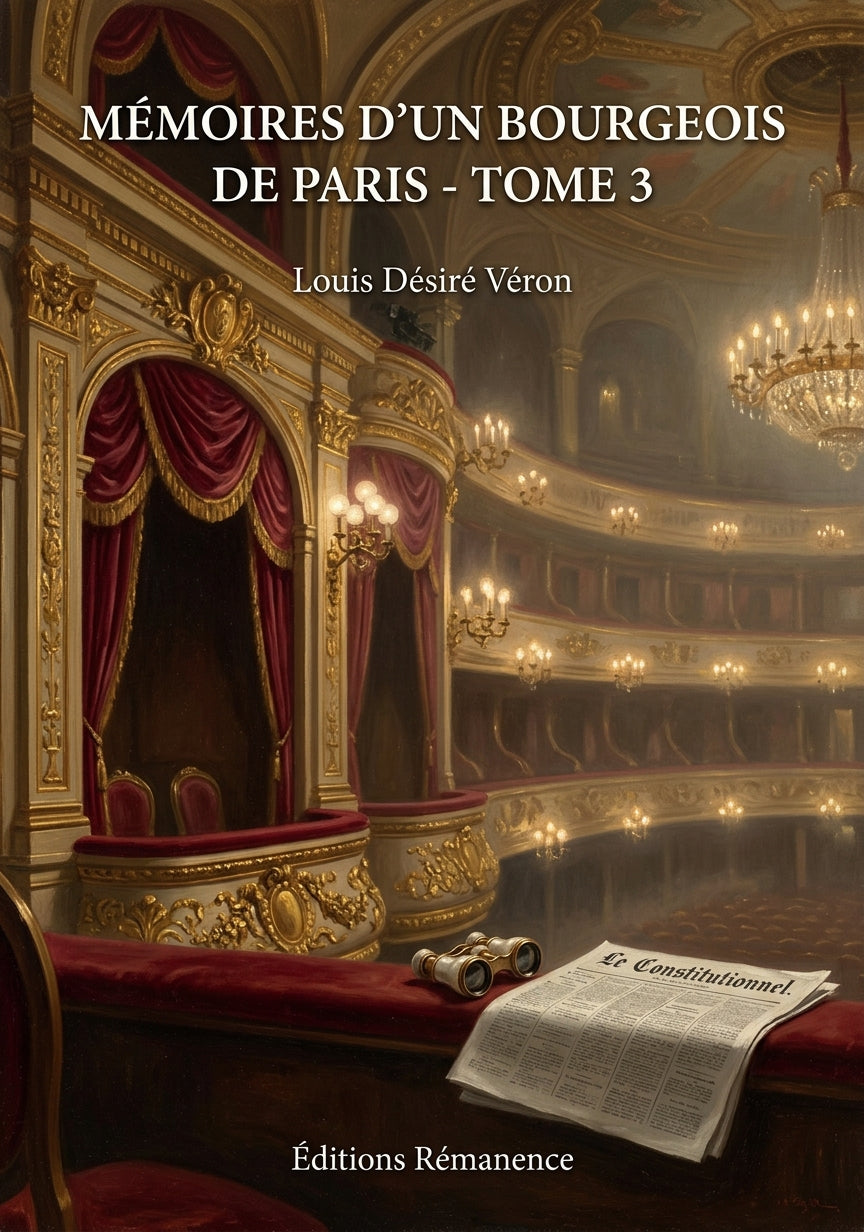 Livre Mémoires d’un bourgeois de Paris - Tome 3 par Louis Désiré Véron - Couverture - Editions Remanence