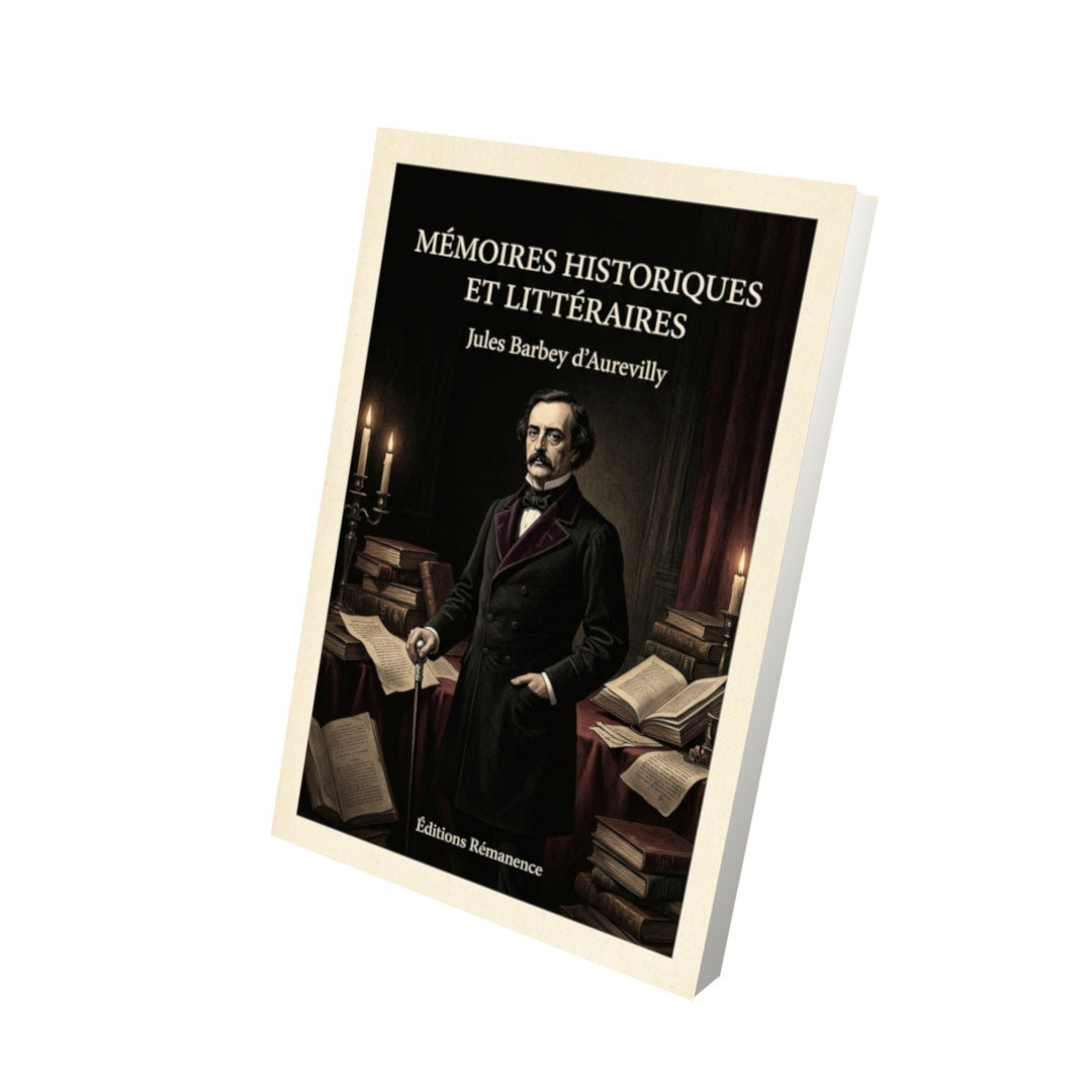 Livre Mémoires historiques et littéraires par Jules Barbey d’Aurevilly - Vue 3D - Editions Remanence