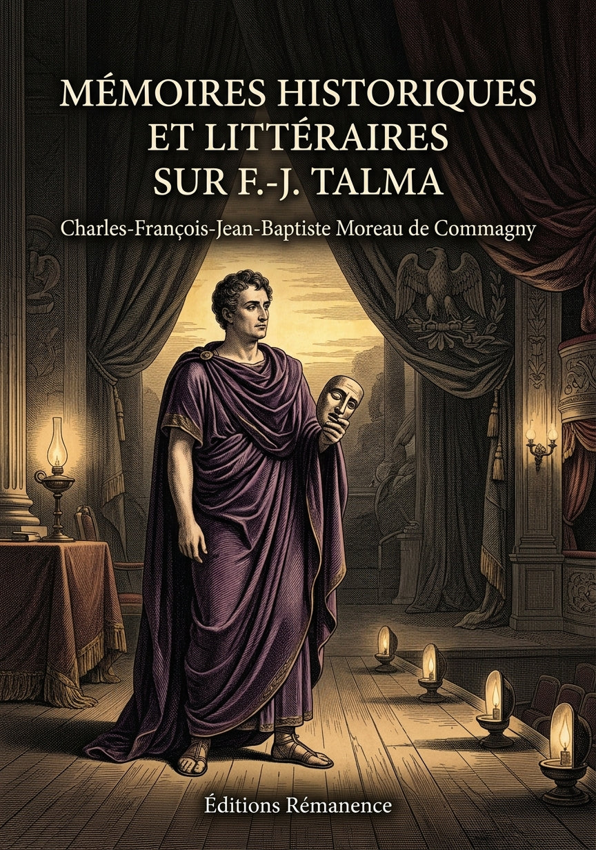 Livre Mémoires historiques et littéraires sur F.-J. Talma par Charles-François-Jean-Baptiste Moreau de Commagny - Couverture - Editions Remanence