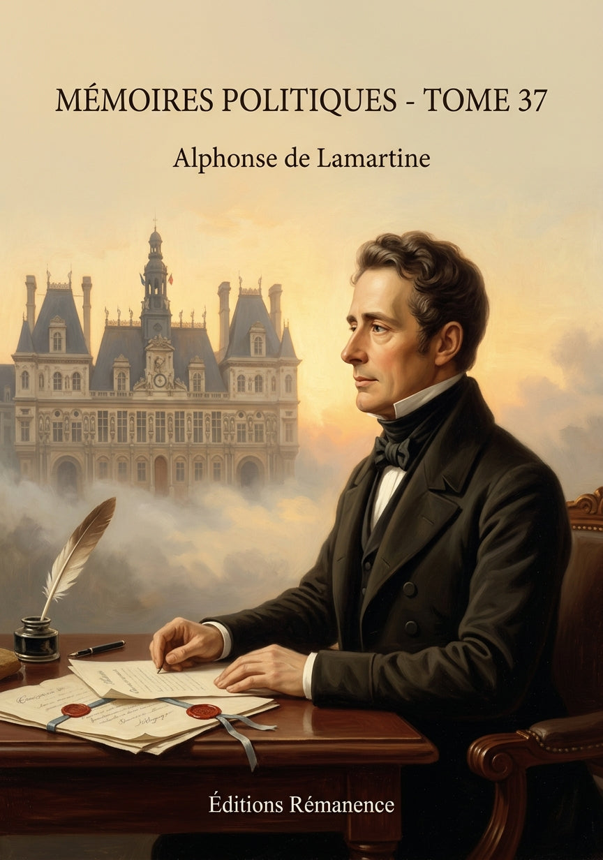 Livre Mémoires politiques - Tome 37 par Alphonse de Lamartine - Couverture - Editions Remanence