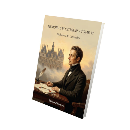 Livre Mémoires politiques - Tome 37 par Alphonse de Lamartine - Vue 3D - Editions Remanence