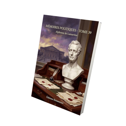 Livre Mémoires politiques - Tome 39 par Alphonse de Lamartine - Vue 3D - Editions Remanence