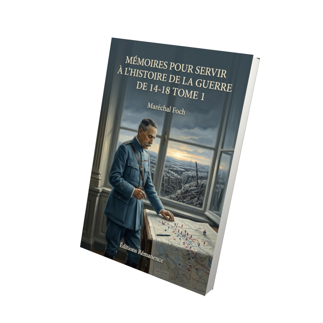 Livre Mémoires pour servir à l'histoire de la guerre de 14-18 Tome 1 - Maréchal Foch - Vue 3D - Editions Remanence