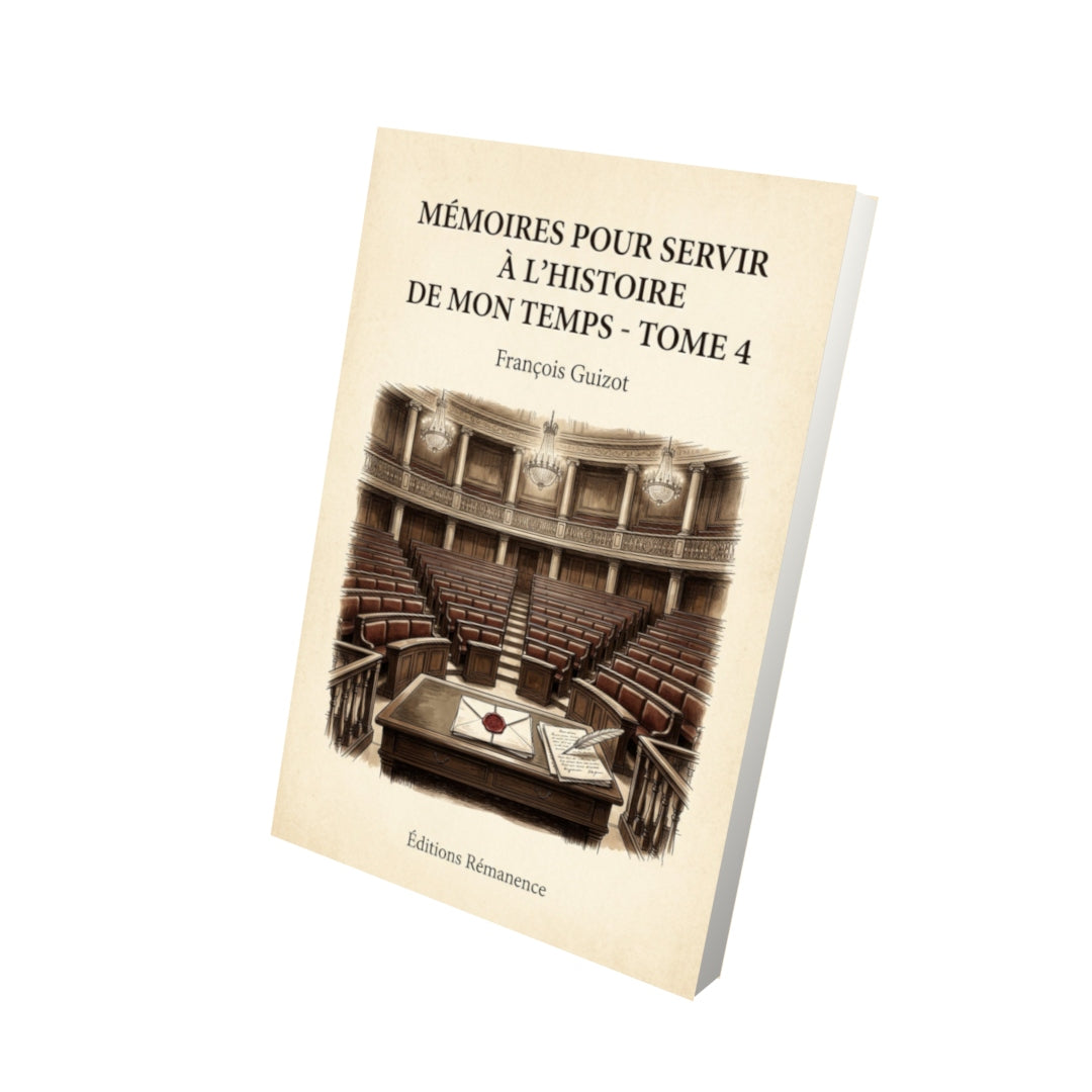 Livre Mémoires pour servir à l'Histoire de mon temps - Tome 4 - François Guizot - Vue 3D - Editions Remanence