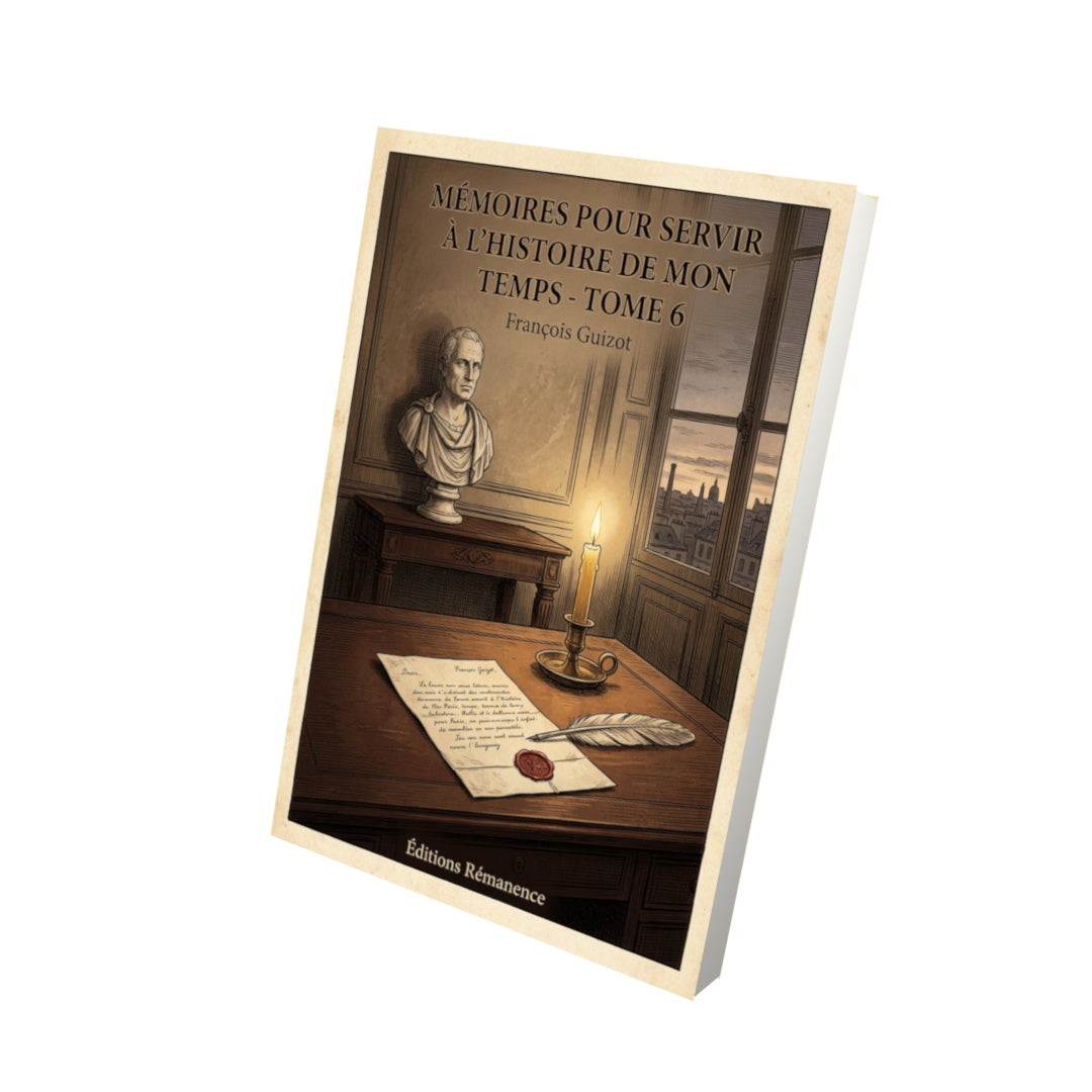 Livre Mémoires pour servir à l'Histoire de mon temps - Tome 6 - François Guizot - Vue 3D - Editions Remanence