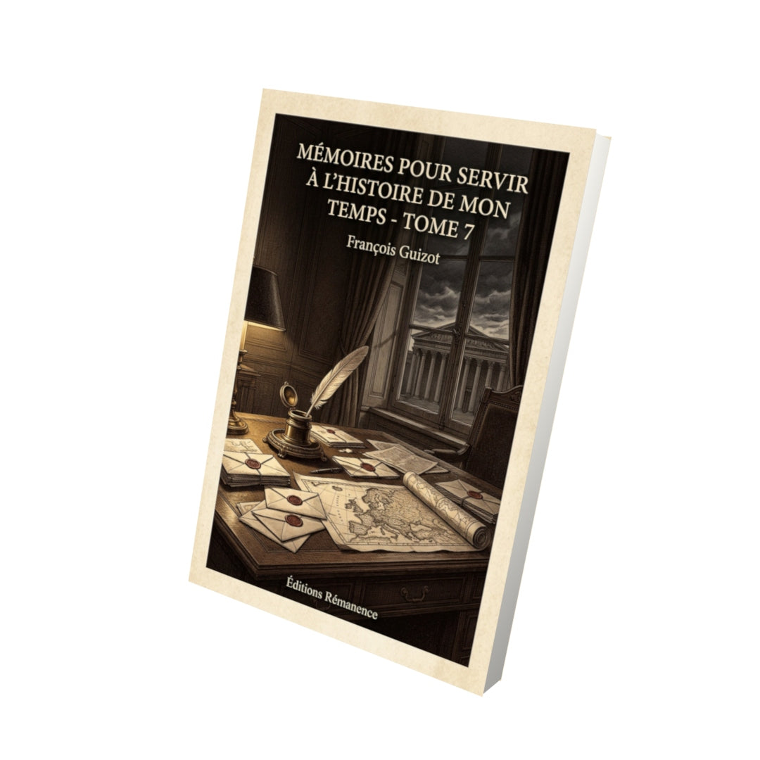 Livre Mémoires pour servir à l'Histoire de mon temps - Tome 7 - François Guizot - Vue 3D - Editions Remanence