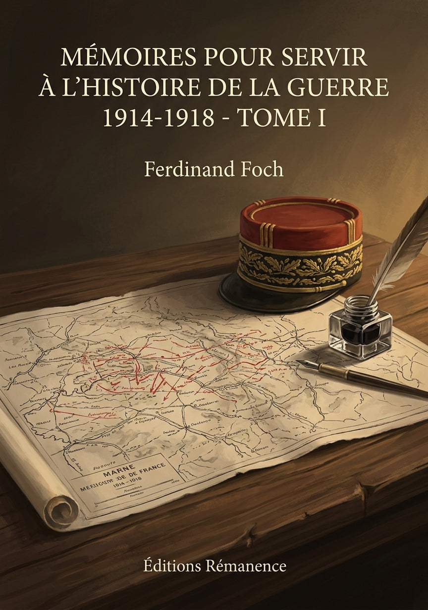 Livre Mémoires pour servir à l’histoire de la guerre 1914-1918 - Tome I par Ferdinand Foch - Couverture - Editions Remanence