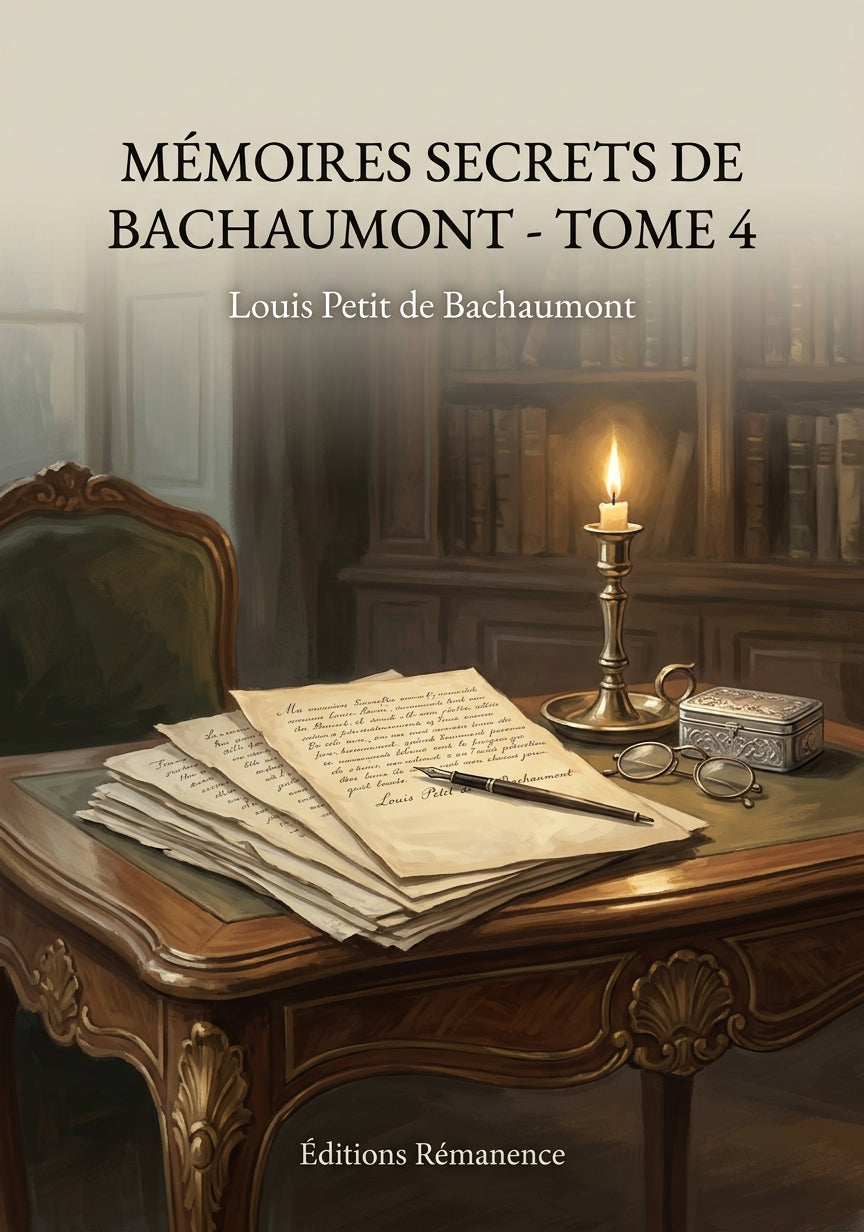 Livre Mémoires secrets de Bachaumont - Tome 4 par Louis Petit de Bachaumont - Couverture - Editions Remanence