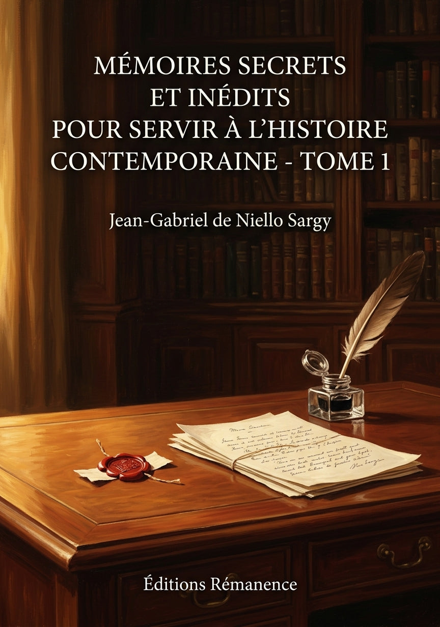 Livre Mémoires secrets et inédits pour servir à l’histoire contemporaine - Tome 1 par Jean-Gabriel de Niello Sargy - Couverture - Editions Remanence