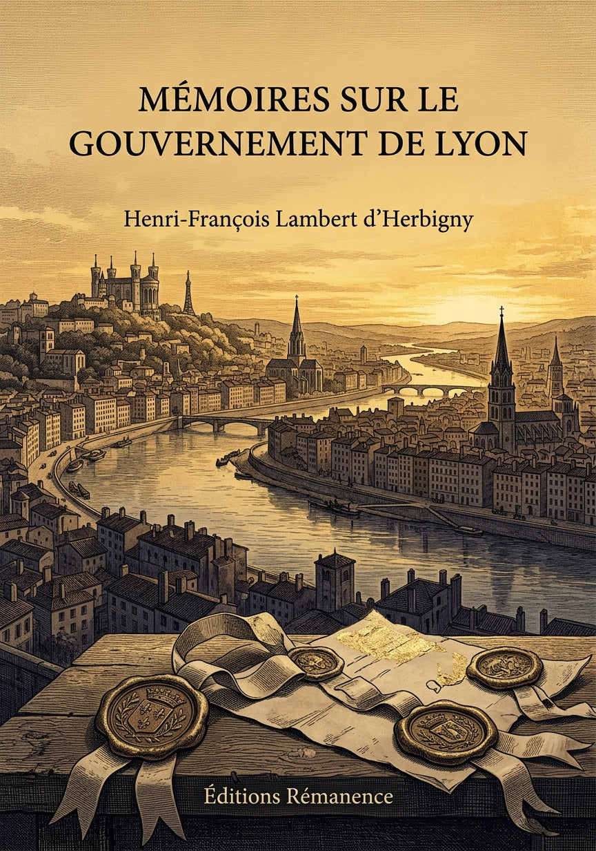 Livre Mémoires sur le gouvernement de Lyon par Henri-François Lambert d’Herbigny - Couverture - Editions Remanence