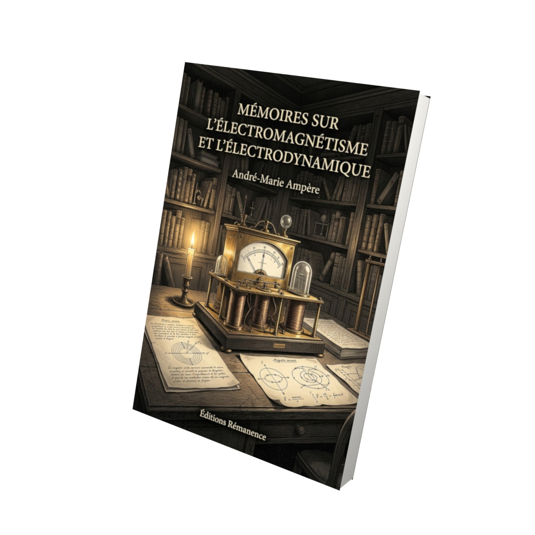Livre Mémoires sur l’électromagnétisme et l’électrodynamique par André-Marie Ampère - Vue 3D - Editions Remanence