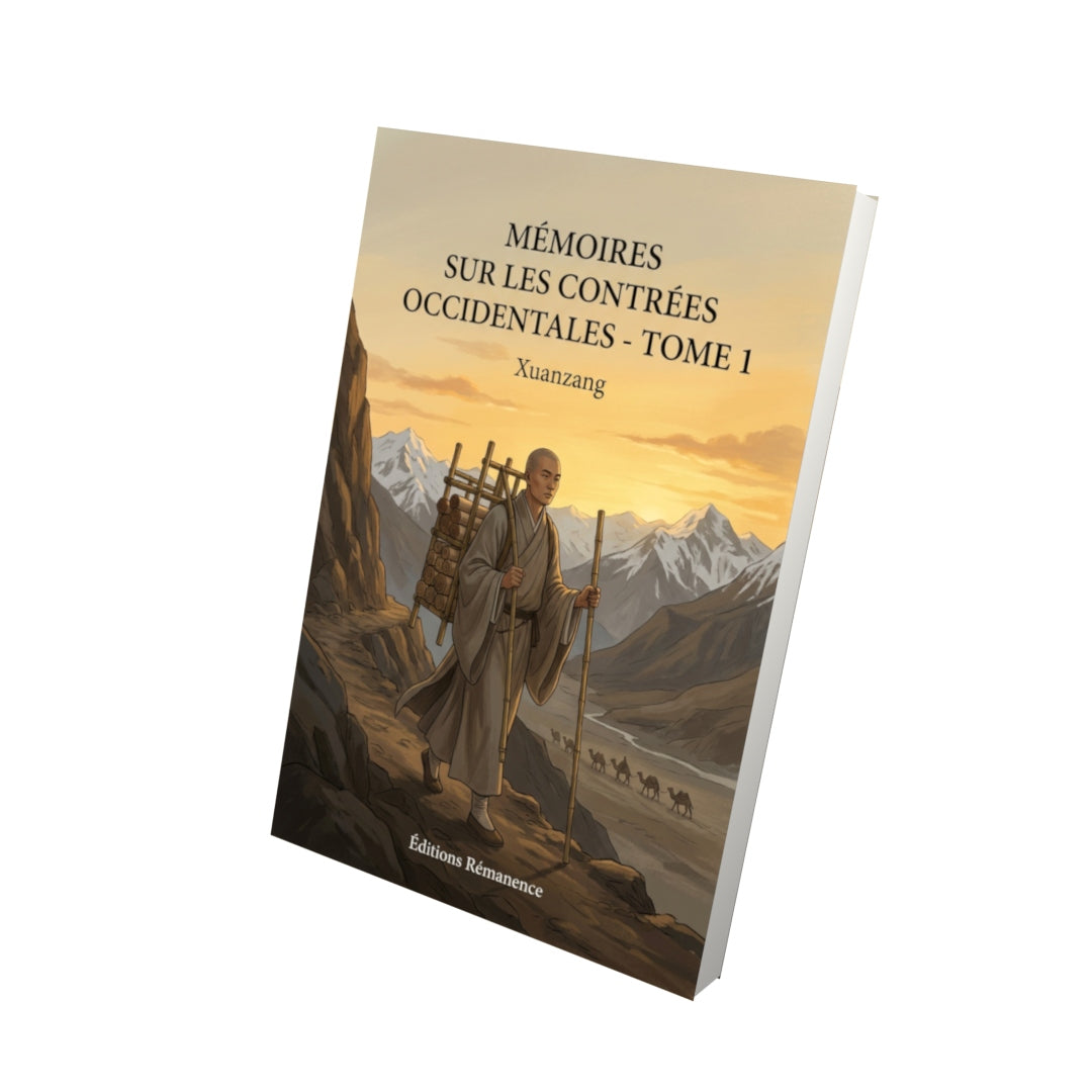 Livre Mémoires sur les contrées occidentales - Tome 1 par Xuanzang - Vue 3D - Editions Remanence