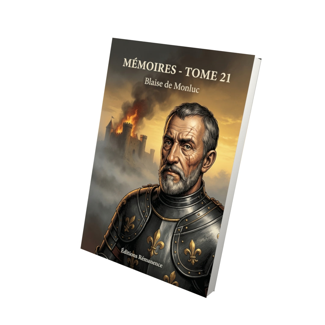 Livre Mémoires - Tome 21 par Blaise de Monluc - Vue 3D - Editions Remanence