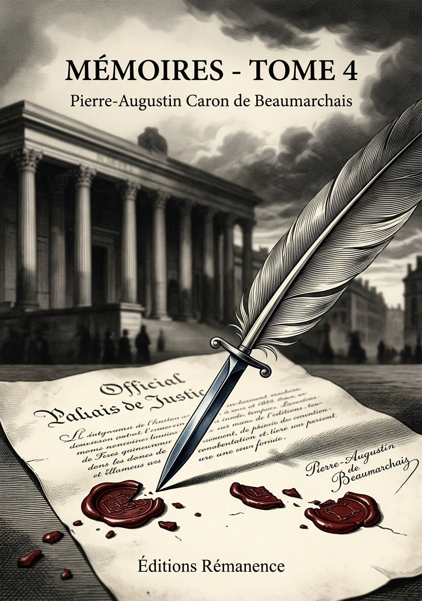 Livre Mémoires - Tome 4 par Pierre-Augustin Caron de Beaumarchais - Couverture - Editions Remanence