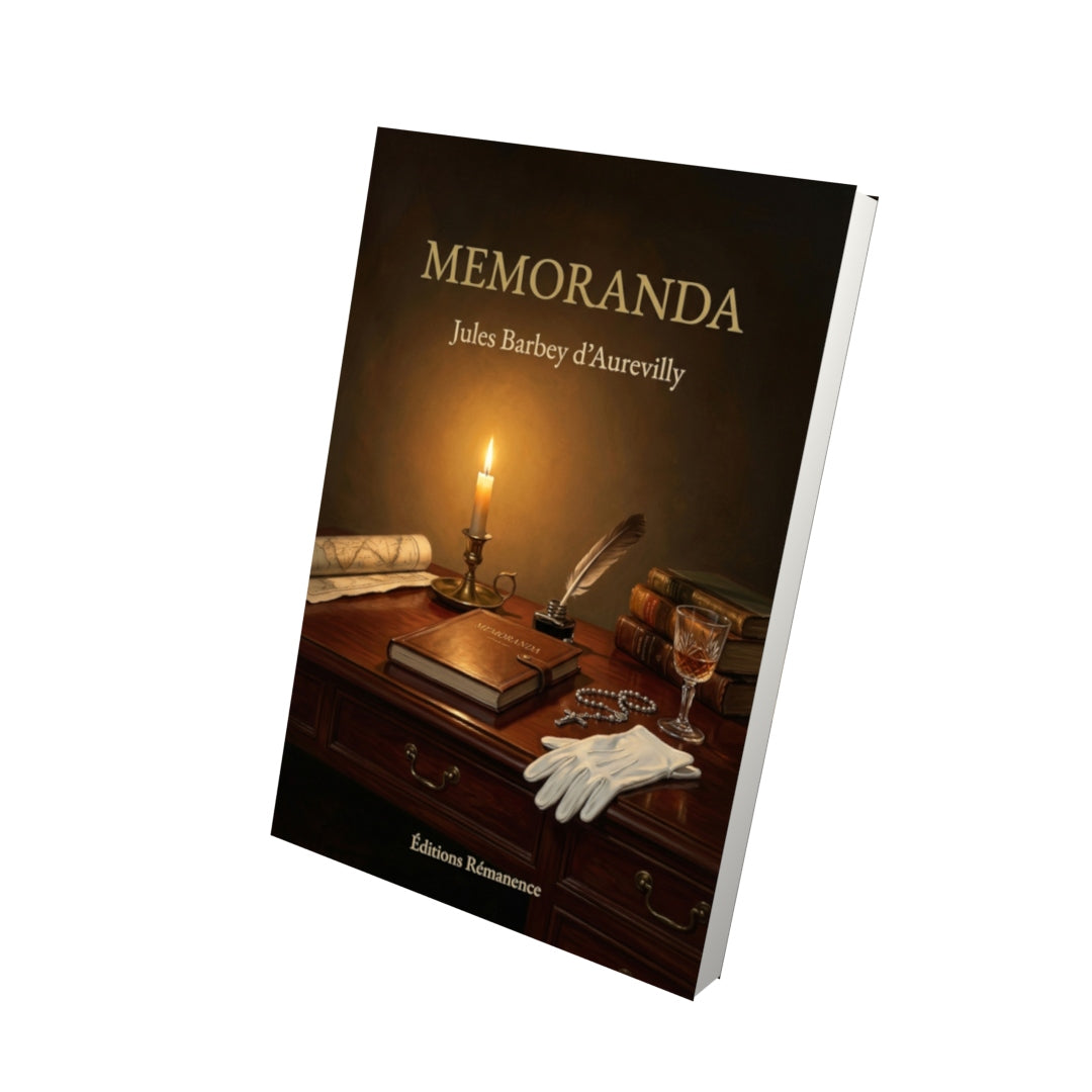 Livre Memoranda par Jules Barbey d’Aurevilly - Vue 3D - Editions Remanence