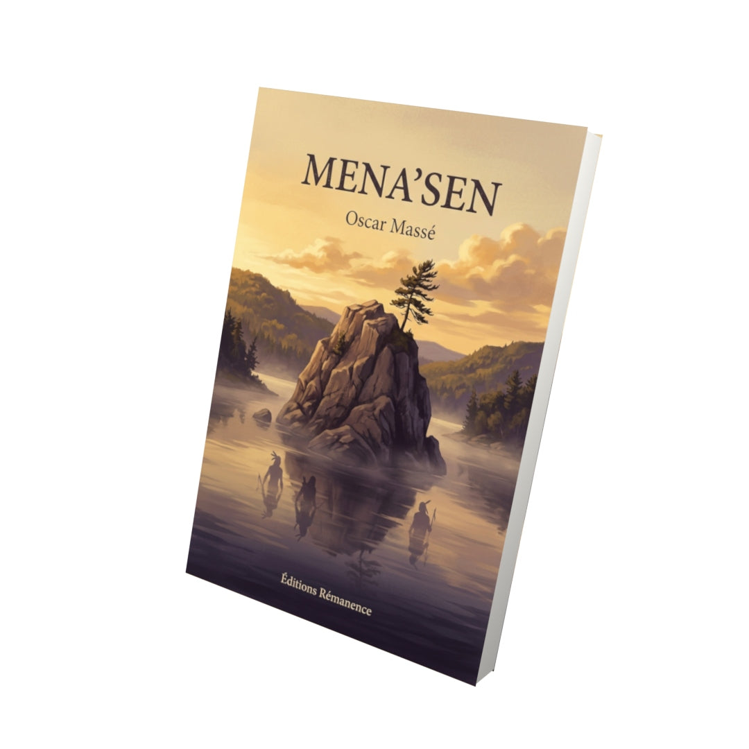 Livre Mena’sen par Oscar Massé - Vue 3D - Editions Remanence
