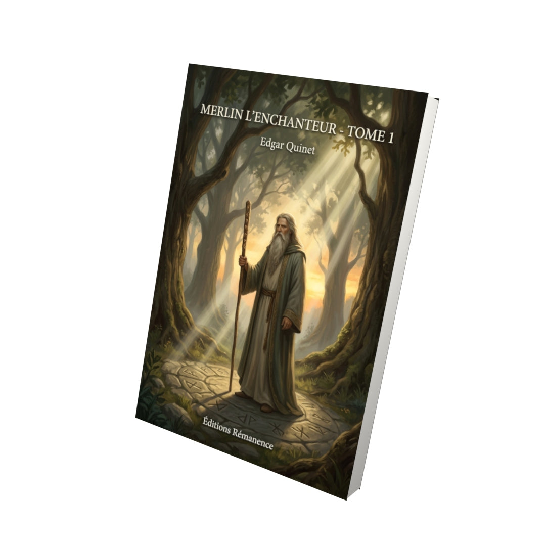 Livre Merlin l’enchanteur - Tome 1 par Edgar Quinet - Vue 3D - Editions Remanence