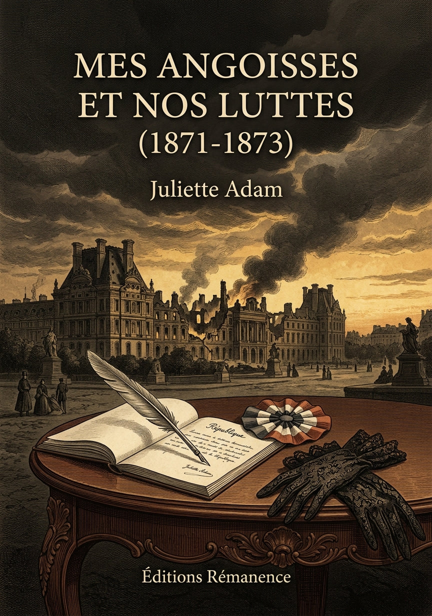 Livre Mes angoisses et nos luttes (1871-1873) par Juliette Adam - Couverture - Editions Remanence