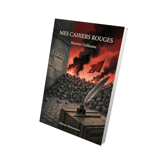 Livre Mes Cahiers rouges par Maxime Vuillaume - Vue 3D - Editions Remanence