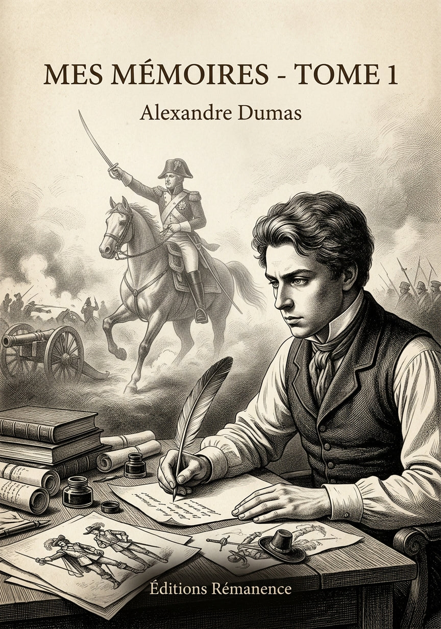 Livre Mes Mémoires - Tome 1 par Alexandre Dumas - Couverture - Editions Remanence