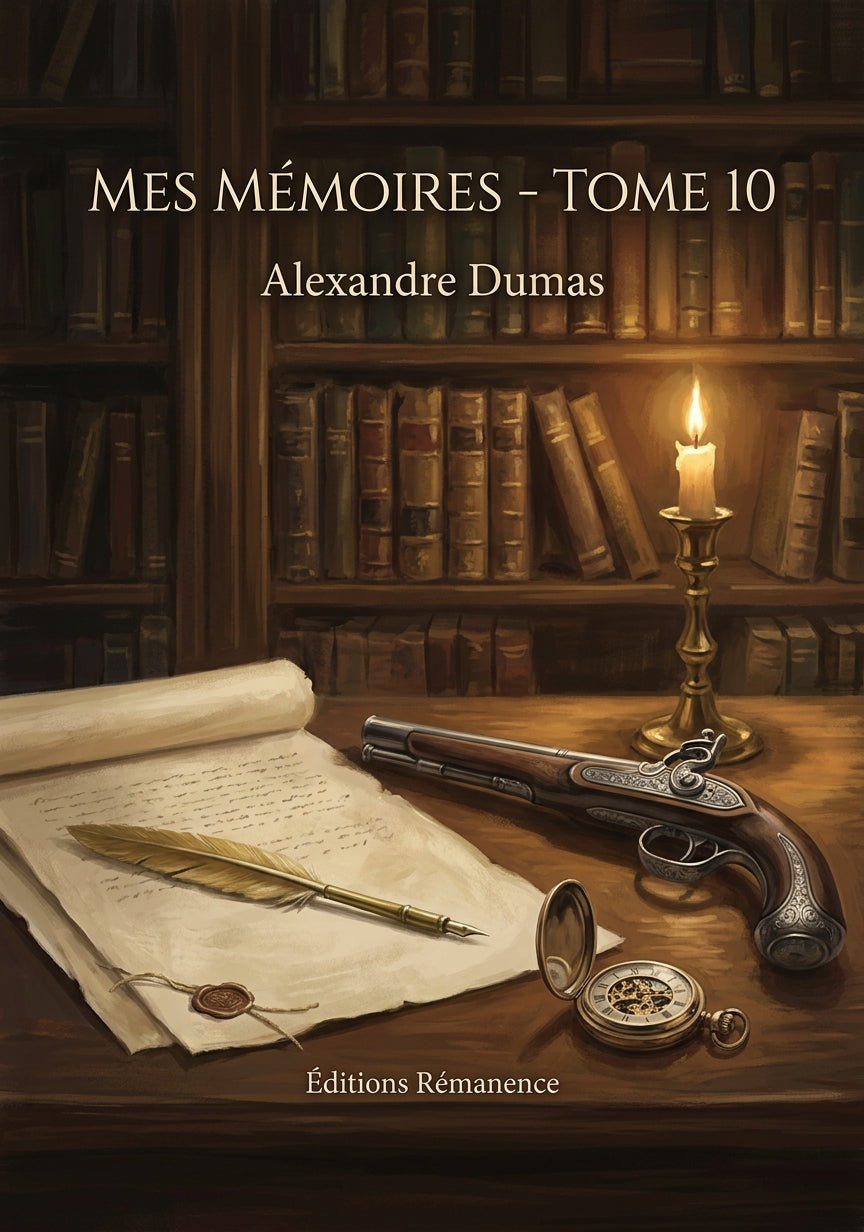 Livre Mes Mémoires - Tome 10 par Alexandre Dumas - Couverture - Editions Remanence
