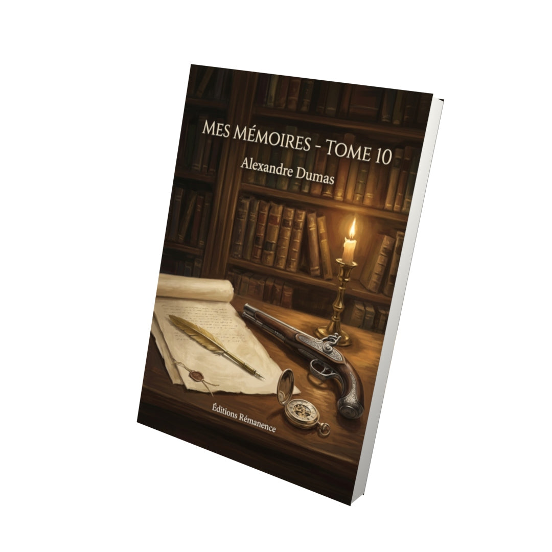 Livre Mes Mémoires - Tome 10 par Alexandre Dumas - Vue 3D - Editions Remanence