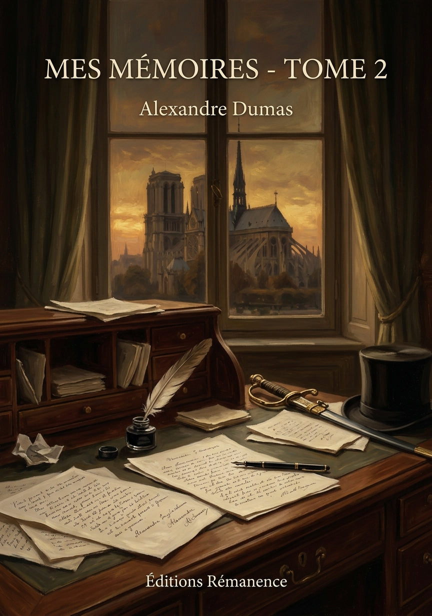 Livre Mes Mémoires - Tome 2 par Alexandre Dumas - Couverture - Editions Remanence