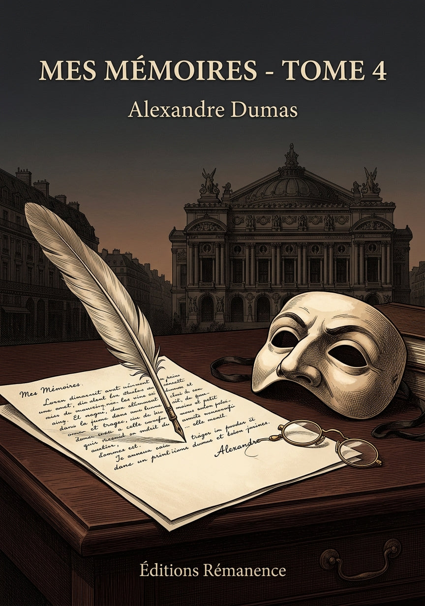 Livre Mes Mémoires - Tome 4 par Alexandre Dumas - Couverture - Editions Remanence