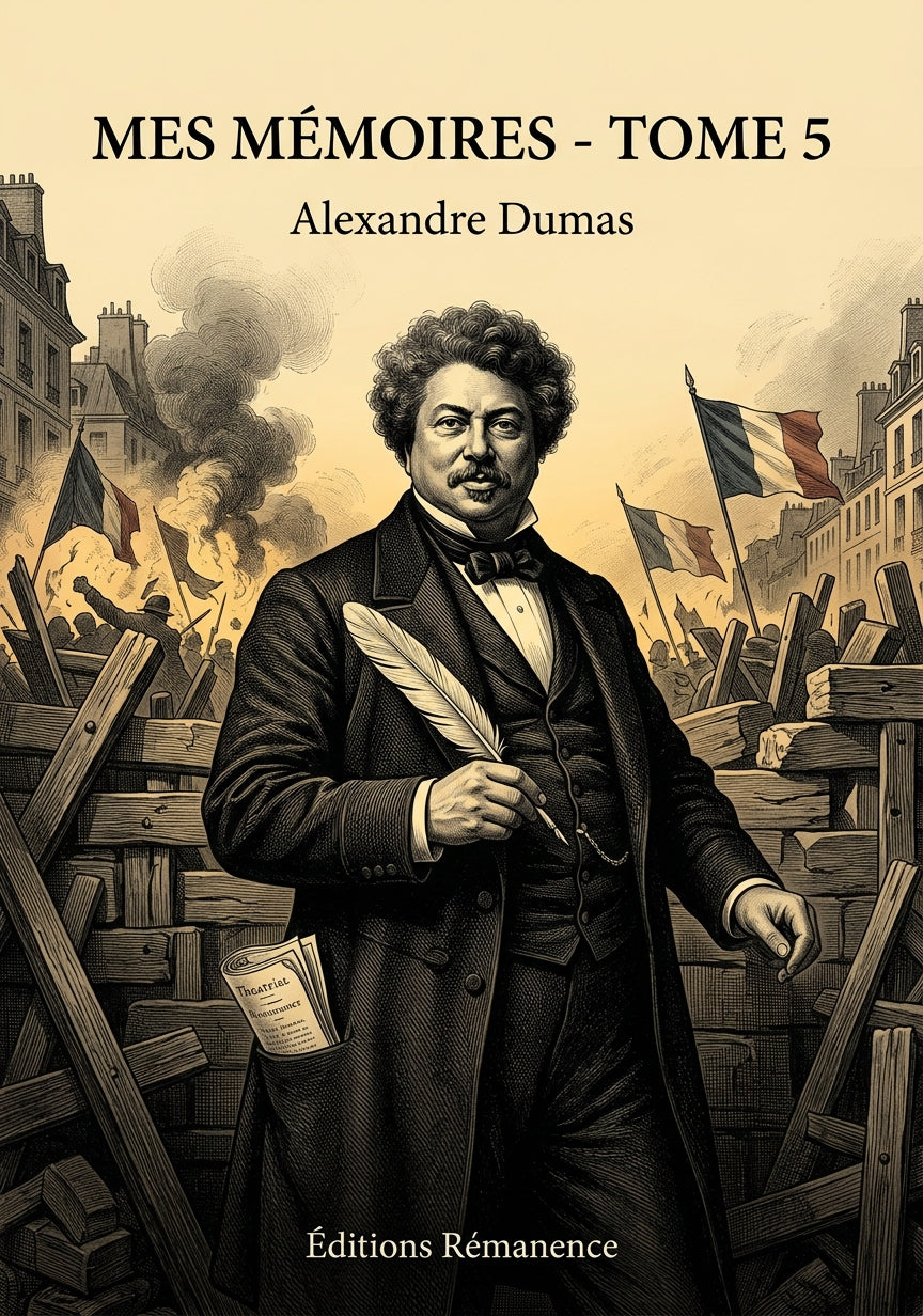 Livre Mes Mémoires - Tome 5 par Alexandre Dumas - Couverture - Editions Remanence