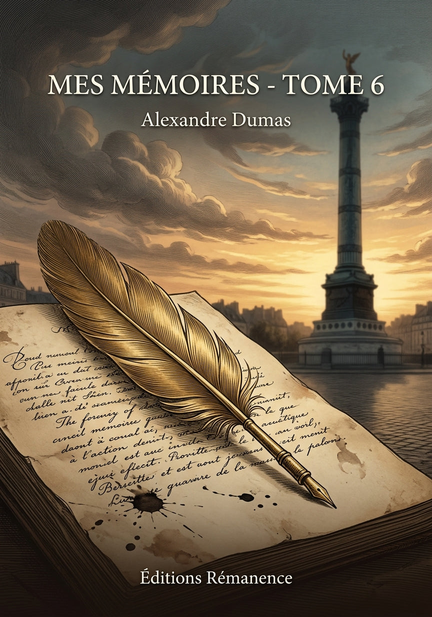Livre Mes Mémoires - Tome 6 par Alexandre Dumas - Couverture - Editions Remanence
