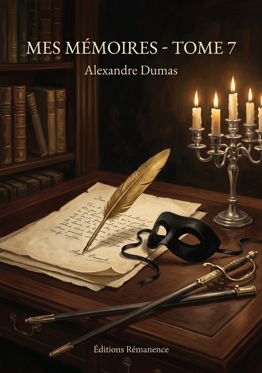 Livre Mes Mémoires - Tome 7 par Alexandre Dumas - Couverture - Editions Remanence