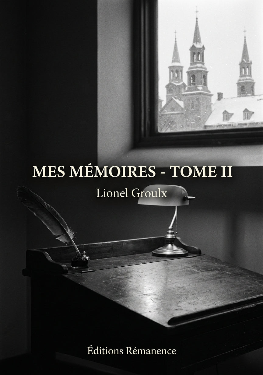 Livre Mes mémoires - Tome II par Lionel Groulx - Couverture - Editions Remanence