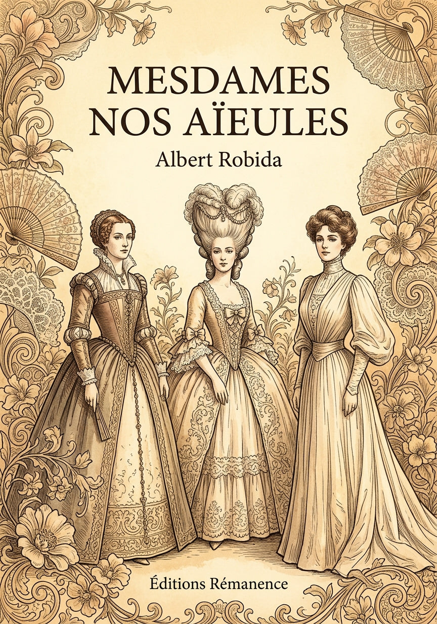 Livre Mesdames nos aïeules par Albert Robida - Couverture - Editions Remanence