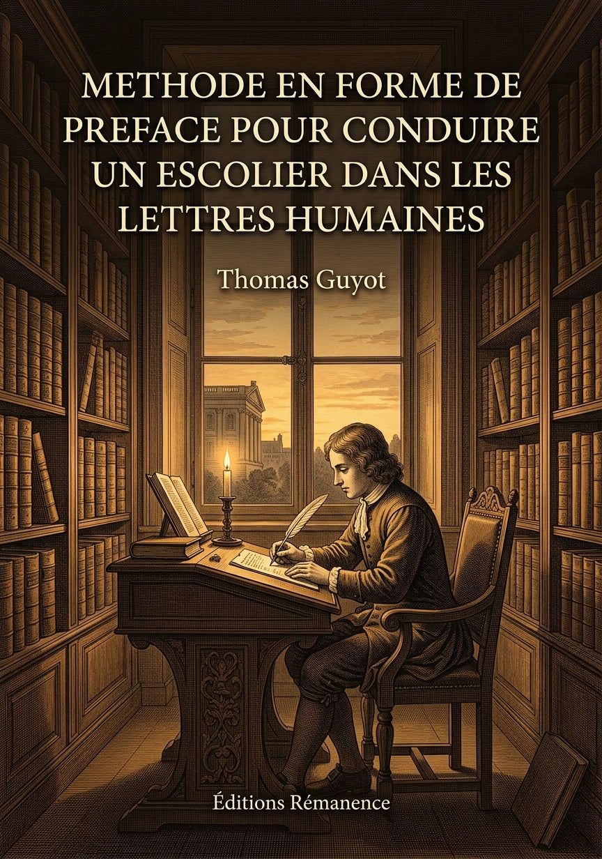 Livre Methode en forme de Preface pour conduire un Escolier dans les Lettres humaines par Thomas Guyot - Couverture - Editions Remanence
