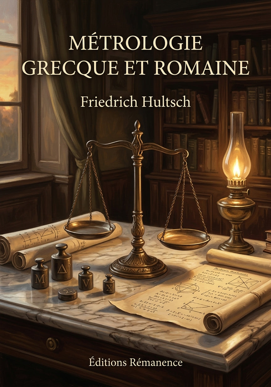 Livre Métrologie grecque et romaine par Friedrich Hultsch - Couverture - Editions Remanence