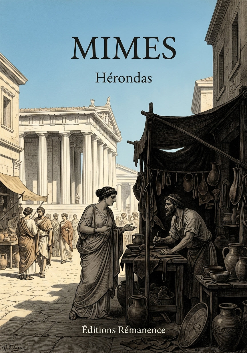 Livre Mimes par Hérondas - Couverture - Editions Remanence