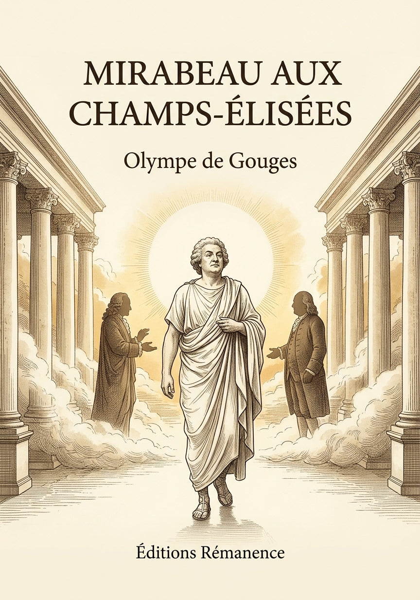 Livre Mirabeau aux Champs-Élisées par Olympe de Gouges - Couverture - Editions Remanence