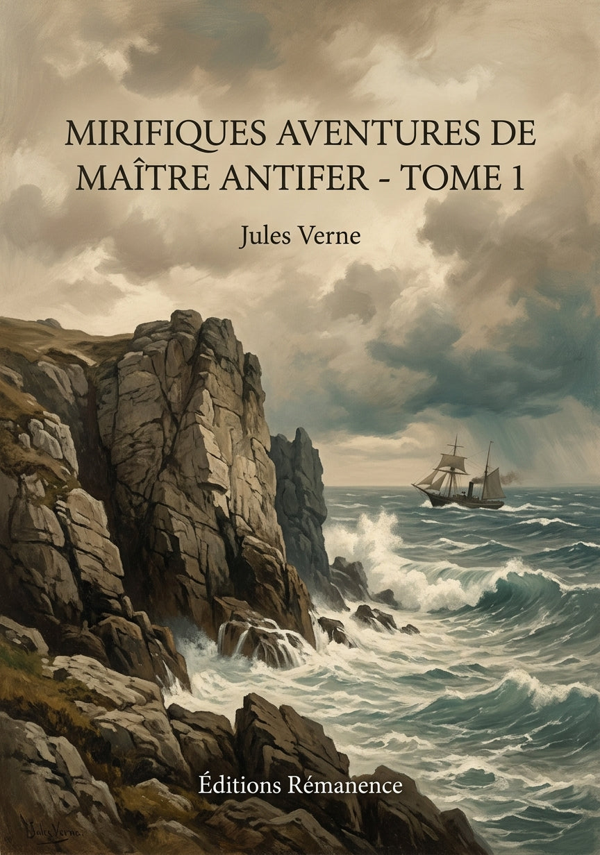 Livre Mirifiques Aventures de maître Antifer - Tome 1 par Jules Verne - Couverture - Editions Remanence