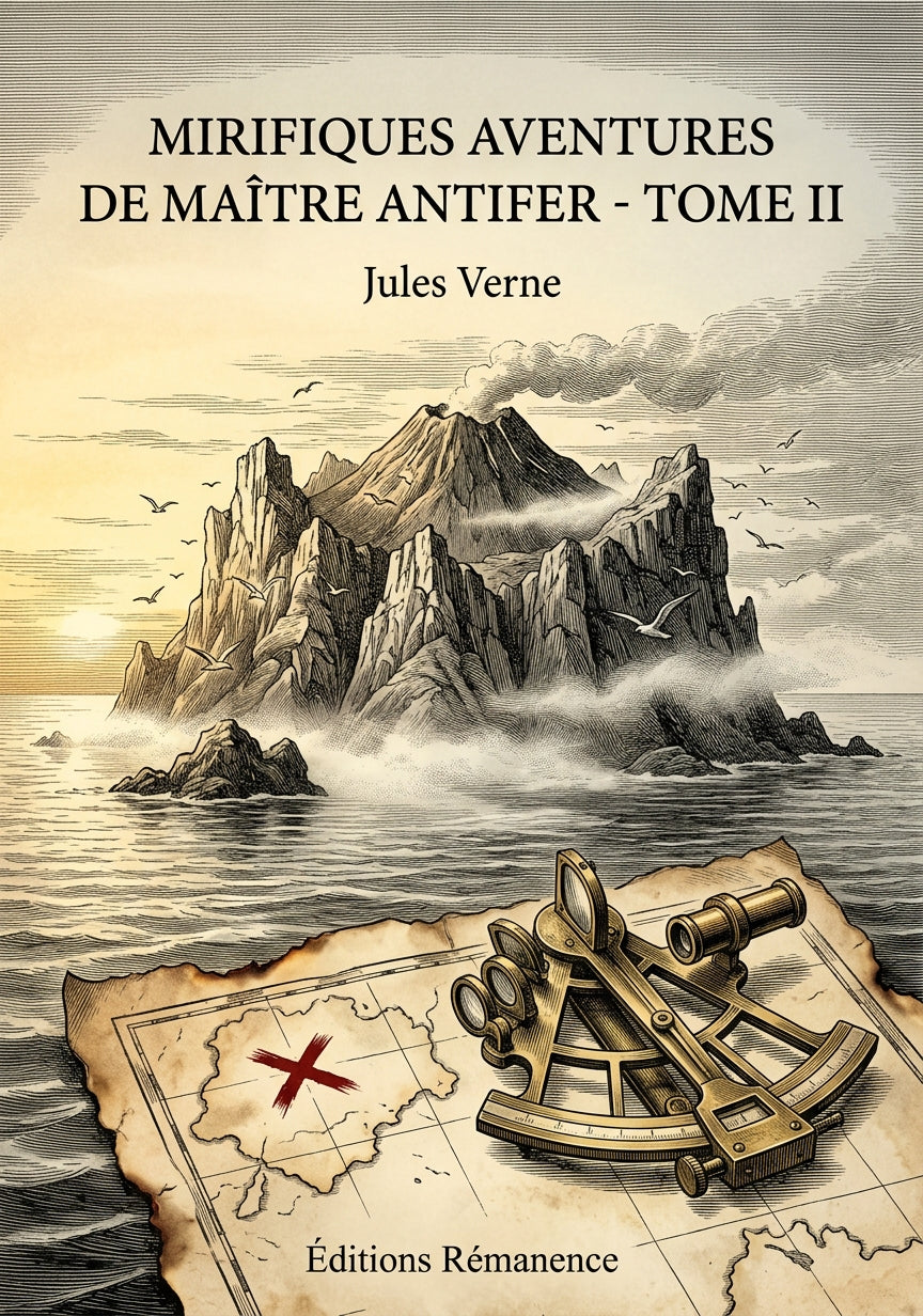Livre Mirifiques Aventures de maître Antifer - Tome II par Jules Verne - Couverture - Editions Remanence
