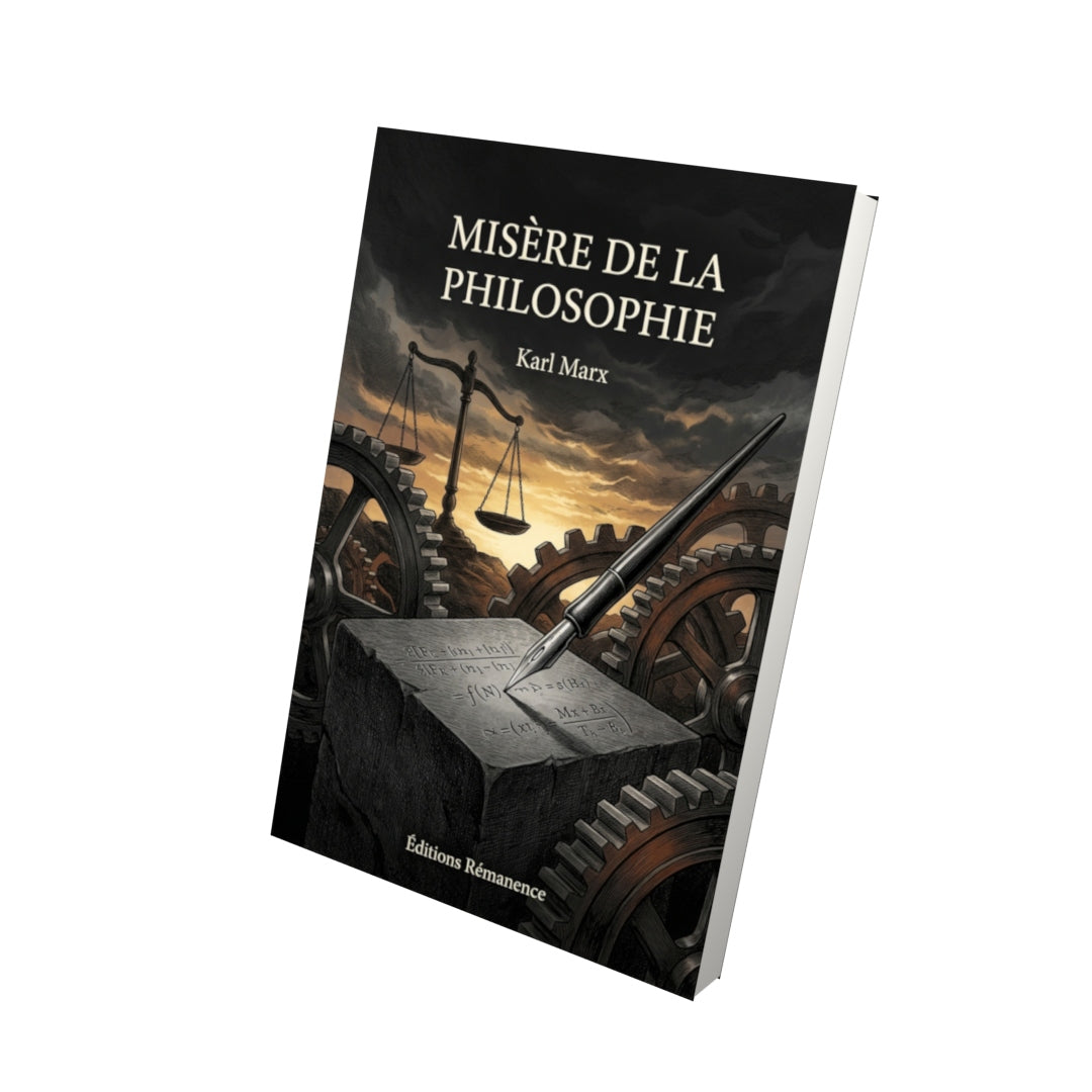 Livre Misère de la philosophie par Karl Marx - Vue 3D - Editions Remanence