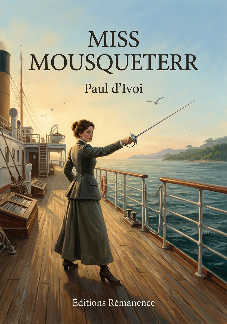 Livre Miss Mousqueterr par Paul d’Ivoi - Couverture - Editions Remanence