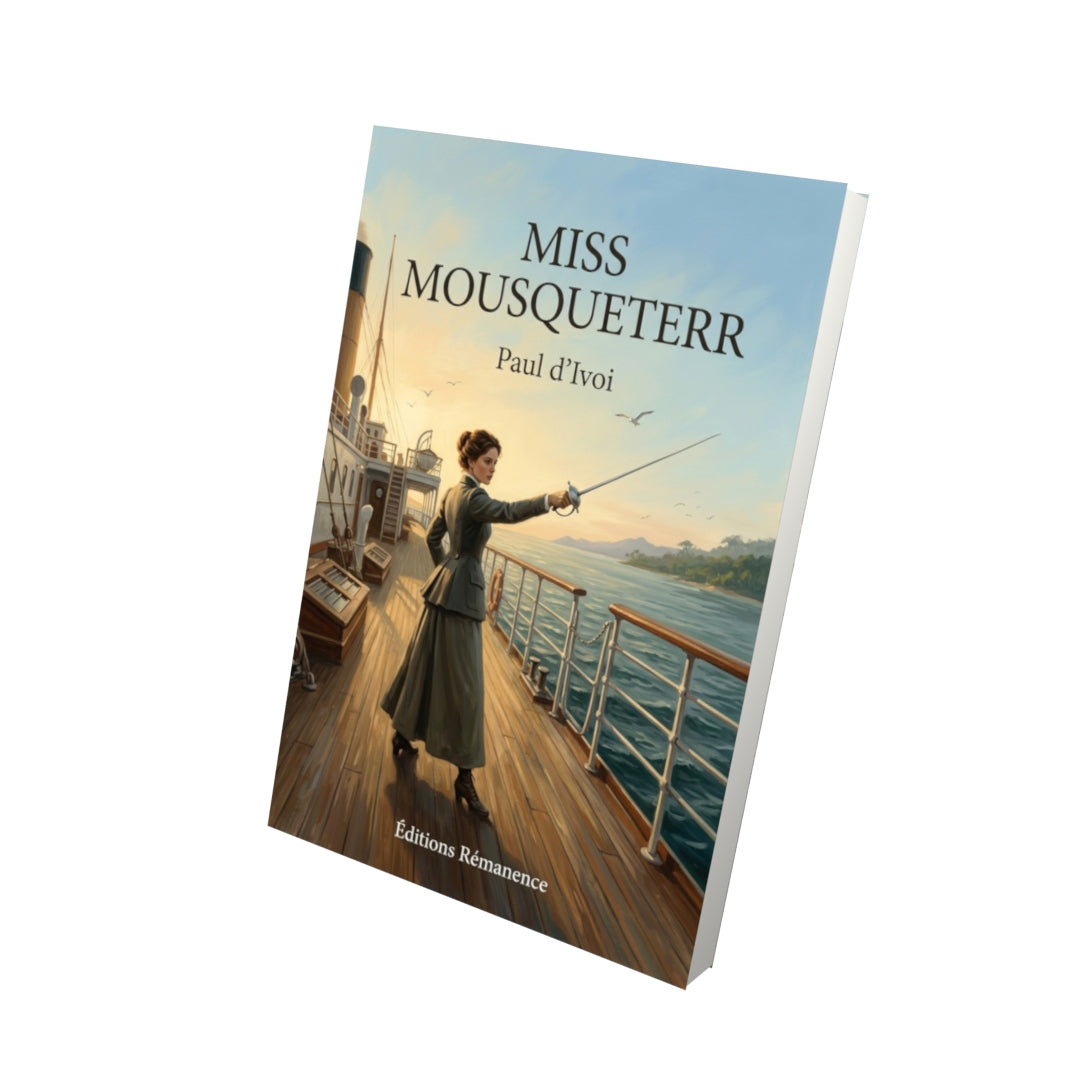 Livre Miss Mousqueterr par Paul d’Ivoi - Vue 3D - Editions Remanence