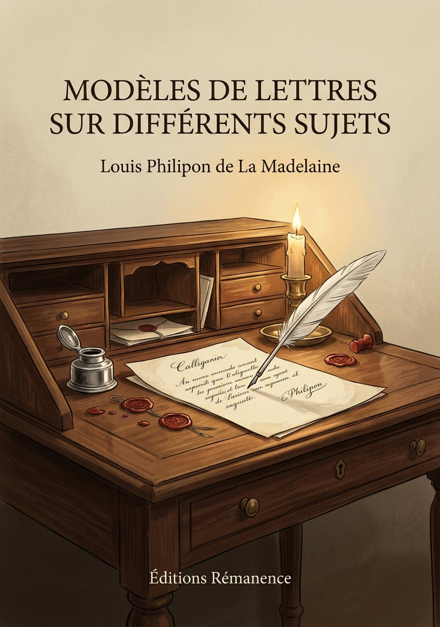 Livre Modèles de lettres sur différents sujets par Louis Philipon de La Madelaine - Couverture - Editions Remanence
