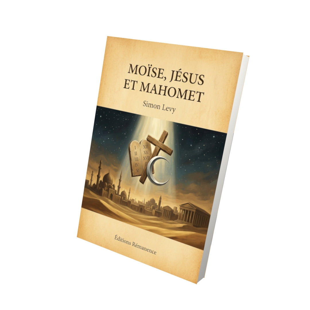 Livre Moïse, Jésus et Mahomet par Simon Levy - Vue 3D - Editions Remanence